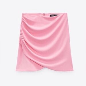 Zara Pink Draped Mini Skirt